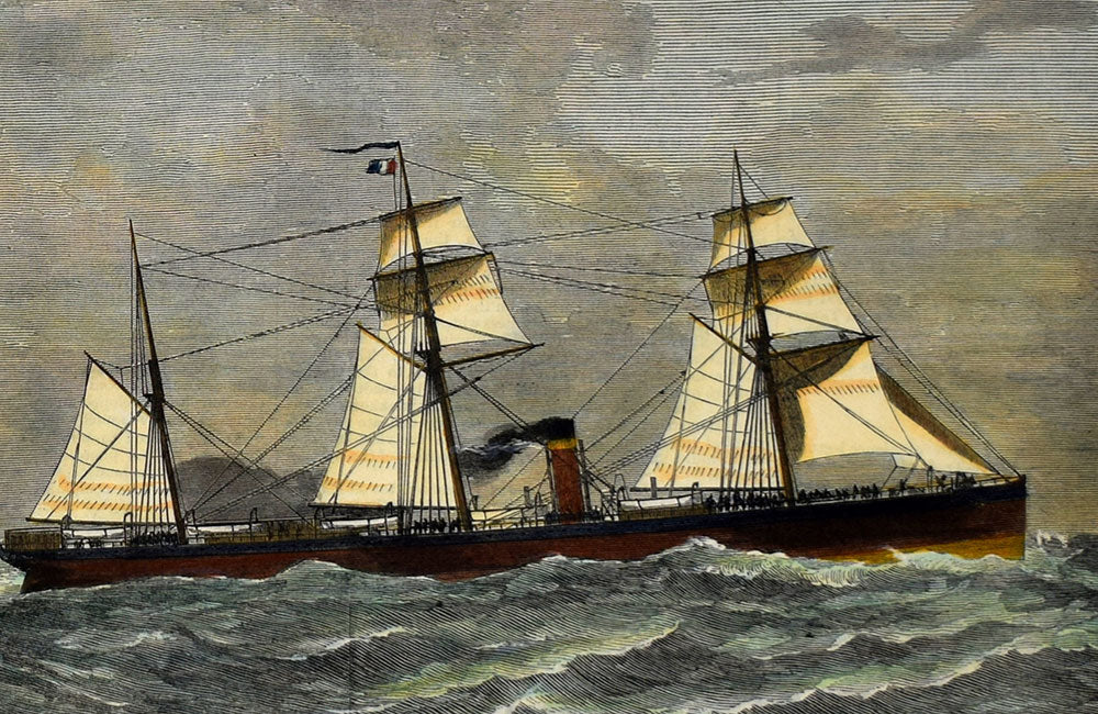 Full-rigged Steamship